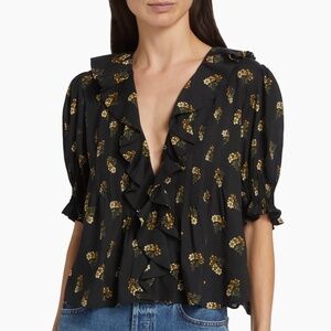 Doen Henri Top in Buttercup Bouquet - Medium